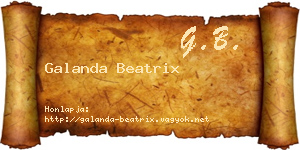 Galanda Beatrix névjegykártya
